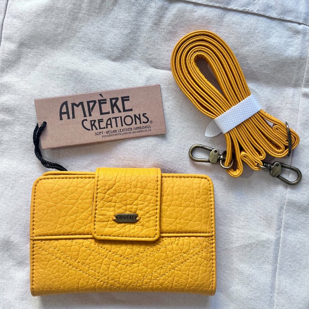 Vibrant and Rich Honey Mustard Wallet Crossbody Purse with Removable Strap NWT